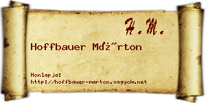 Hoffbauer Márton névjegykártya