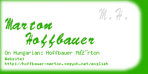 marton hoffbauer business card